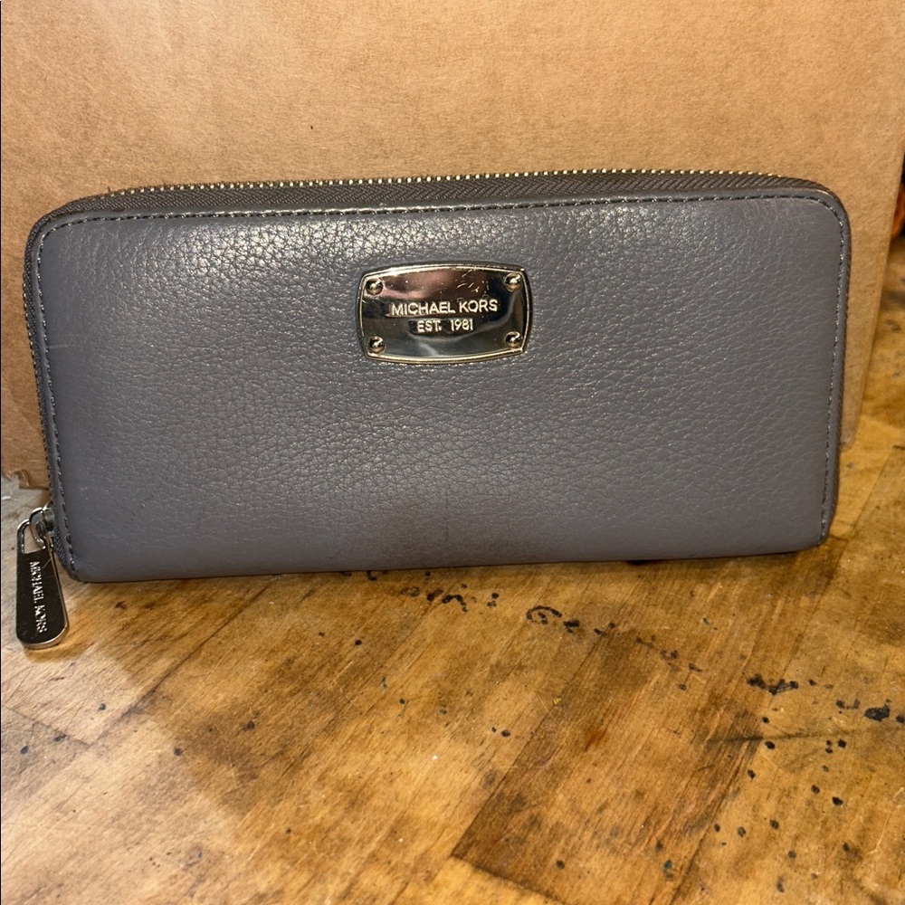 Michael Kors gray Leather Wallet